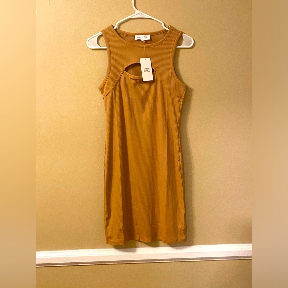 NEW Pink Rose ribbed dress